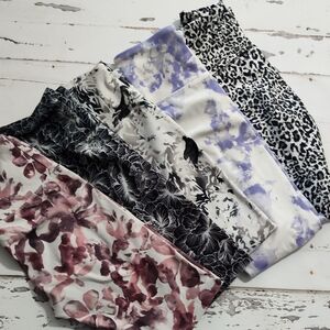 Ballance Collection Floral and Animal Print Leggings 5 Pc Lot Small